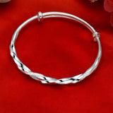 Men's And Women's Stylist Personalized Twist Sterling Silver Bracelets