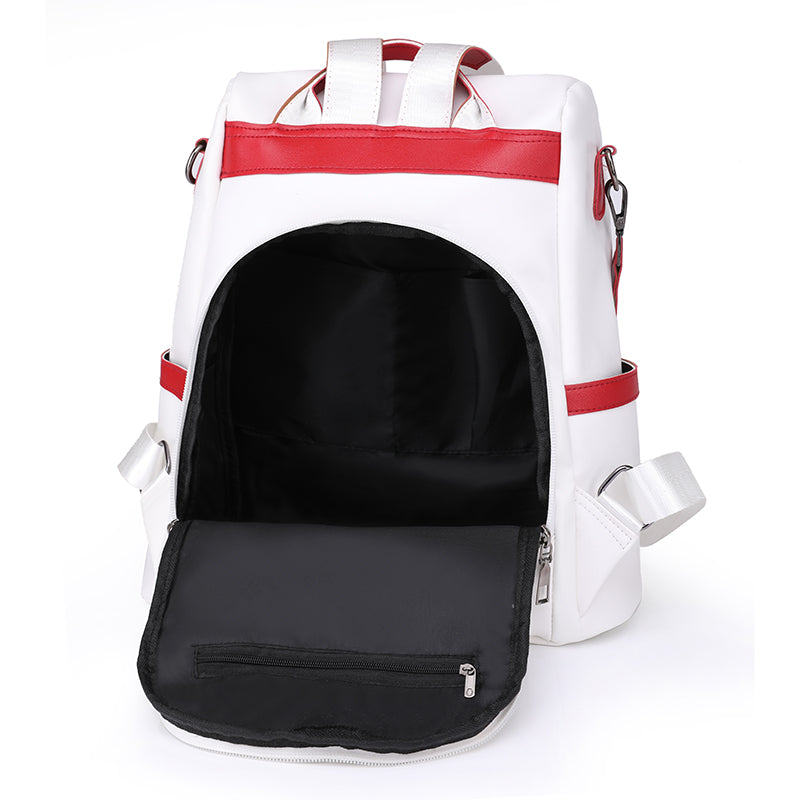 Luxury Women Travel Black Red White Backpack