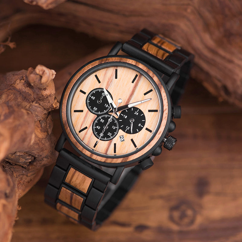 Custom Chrono Wood Watch