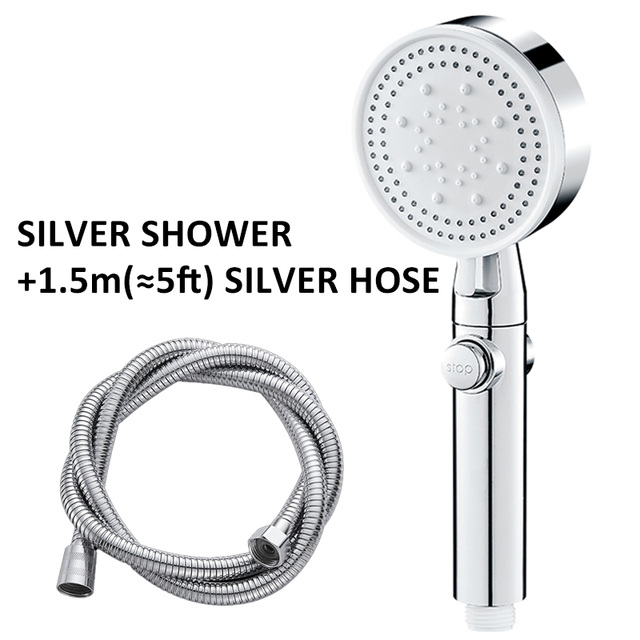 Shower Head Water Saving Black 5 Mode Adjustable High Pressure Shower