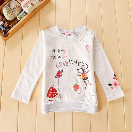 2-piece Kid Girl Long Sleeves Cartoon Denim Jean Set