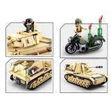 MOC Military WW2 German Panzer IV Tank Kids Building Blocks