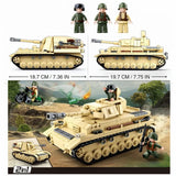 MOC Military WW2 German Panzer IV Tank Kids Building Blocks