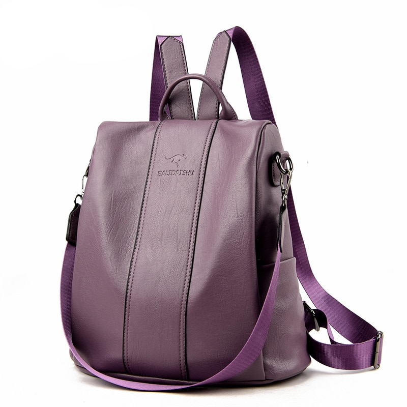 Women's Backpack Anti-theft Leather Backpack Women Vintage Shoulder Bag